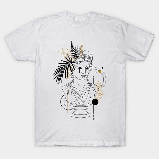 Hera (Juno). Creative Illustration In Geometric And Line Art Style T-Shirt by SlothAstronaut